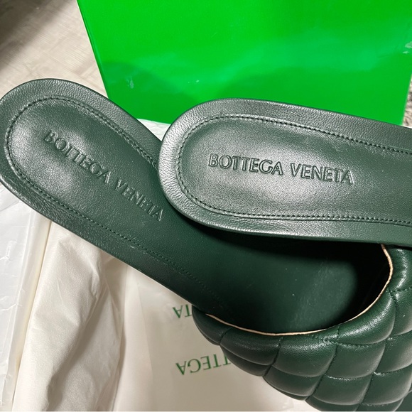 Bottega Veneta Dark Green Quilted Heels - Picture 6 of 13